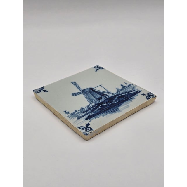 Early 20th Century Vintage Hand-Painted, Makkum Tichelaar Delft, Holland Tiles For Sale - Image 5 of 12