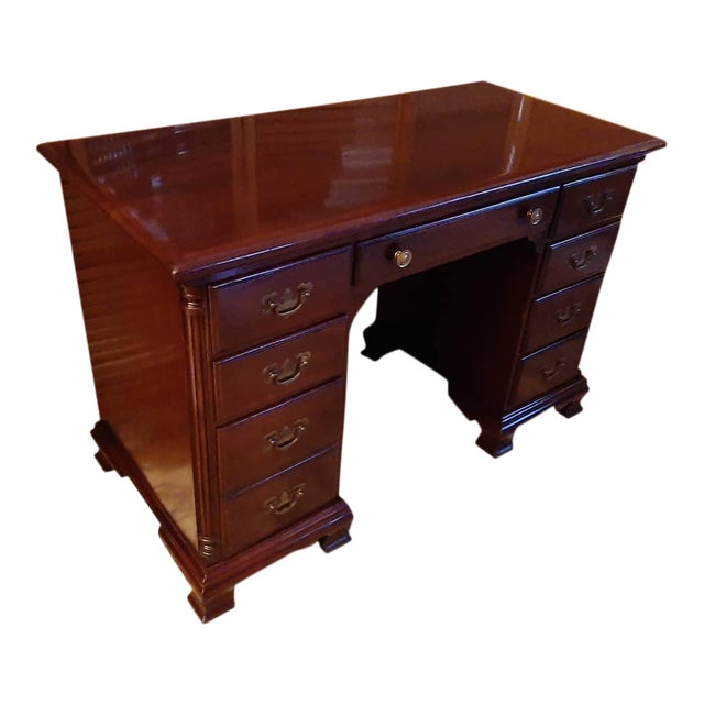 Vintage Kling Furniture Solid Mahogany Knee Hole Desk Chairish