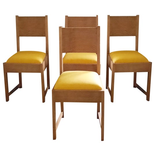 Dutch Art Deco Dining Chairs, 1920s, Set of 4 For Sale