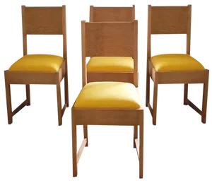 Dutch Art Deco Dining Chairs, 1920s, Set of 4