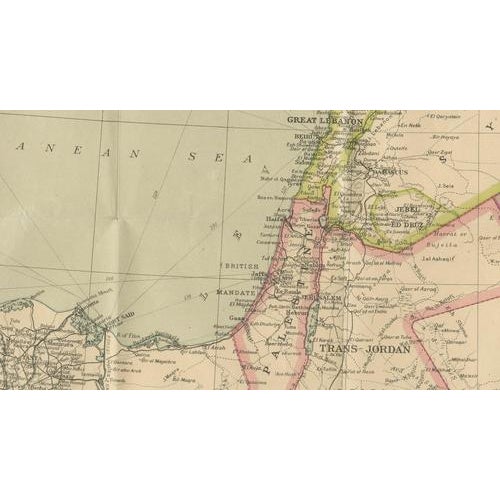 Philips Imperial Map of Turkey with Syria and Iraq and Transcaucasia, 1920s For Sale - Image 6 of 13
