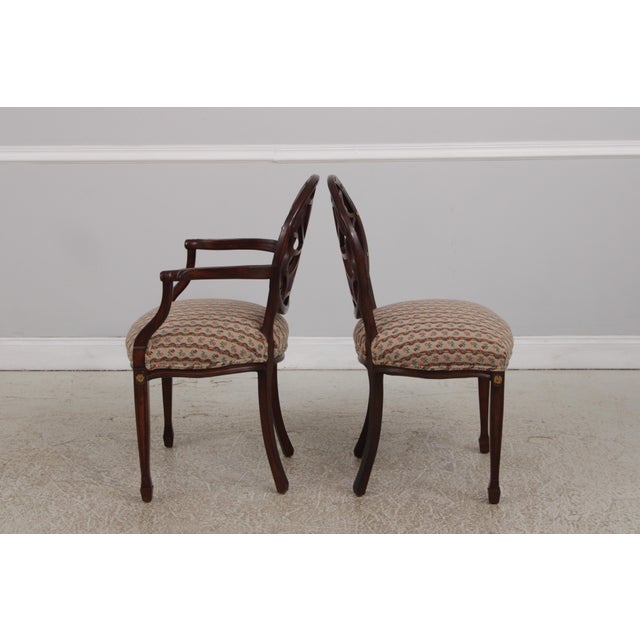 Set of 8 Spiral Back Adams Style Dining Room Chairs For Sale In Philadelphia - Image 6 of 18