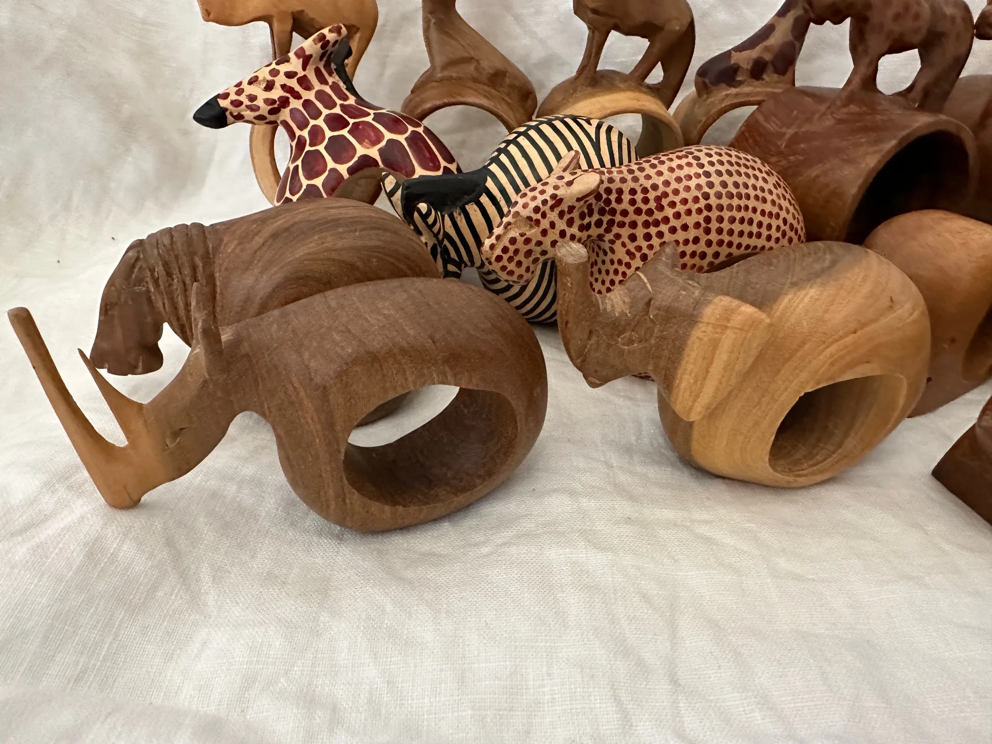 Wooden Animal Animal Napkin Rings Hand Carved Wooden Napkin Rings