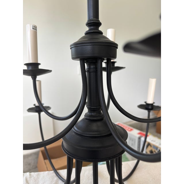 1990s Authentic Hubbarton Forge Hand Forged Iron Chandelier For Sale - Image 4 of 10