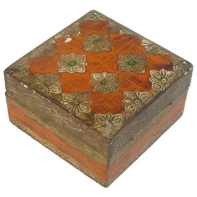 Mid 20th Century Mid-Century Italian Florentine Gilt Boxes & Tray, Set of 4 For Sale - Image 5 of 9