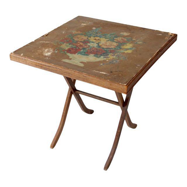 Vintage Floral Folding Table Ca. 1930 Chairish
