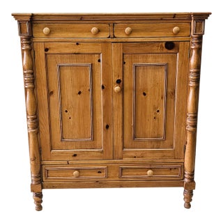 Lane Museum of American Folk Art, Authentic Reproduction Pine Cabinet Armoire For Sale