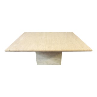 Vintage Italian Travertine Square Coffee Tables, 1970s, Set of 2 For Sale
