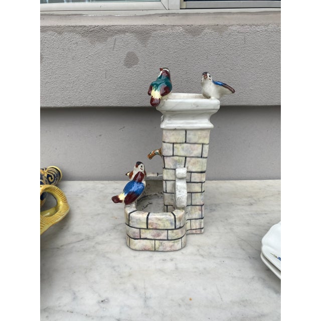 French Majolica Birds Fountain Massier Circa 1910 For Sale In Austin - Image 6 of 7