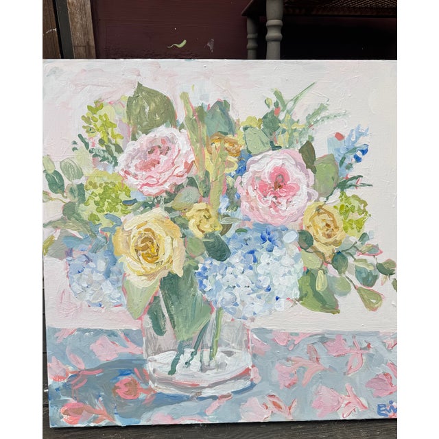 Paint Ballet Pink Bouquet Expressionism Acrylic Painting For Sale - Image 7 of 11