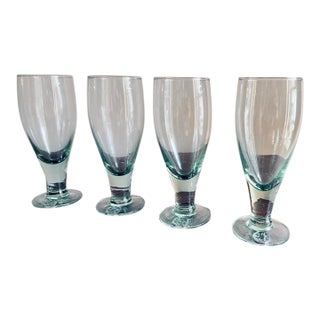 Vintage Perrier Handblown Cocktail Tumblers, S/4 For Sale