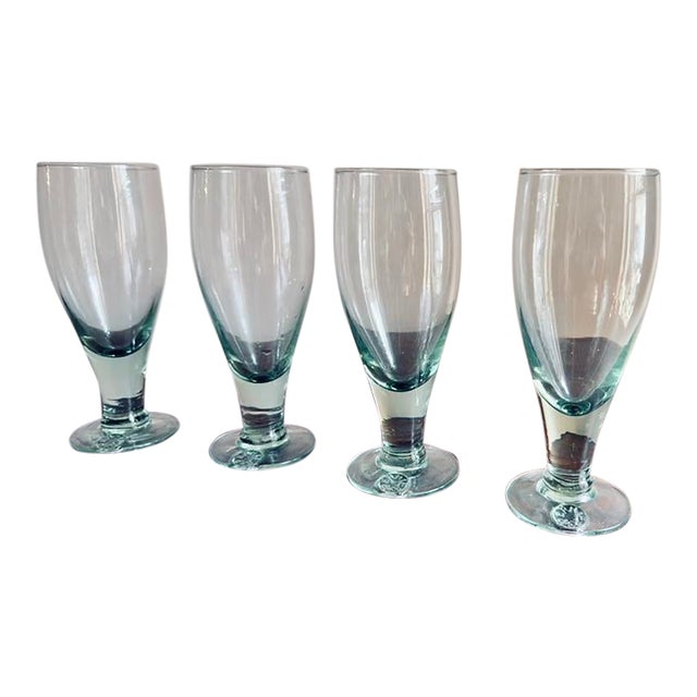Vintage Perrier Handblown Cocktail Tumblers, S/4 For Sale