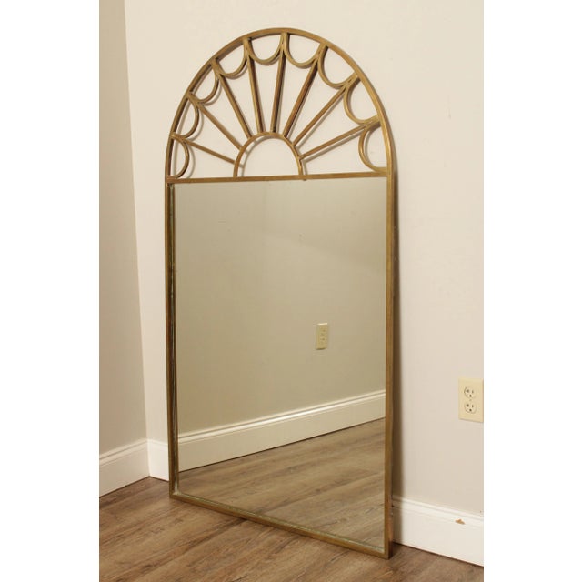 Mid-Century Modern Vintage Hollywood Regency Brass Arch Mirror For Sale - Image 3 of 12