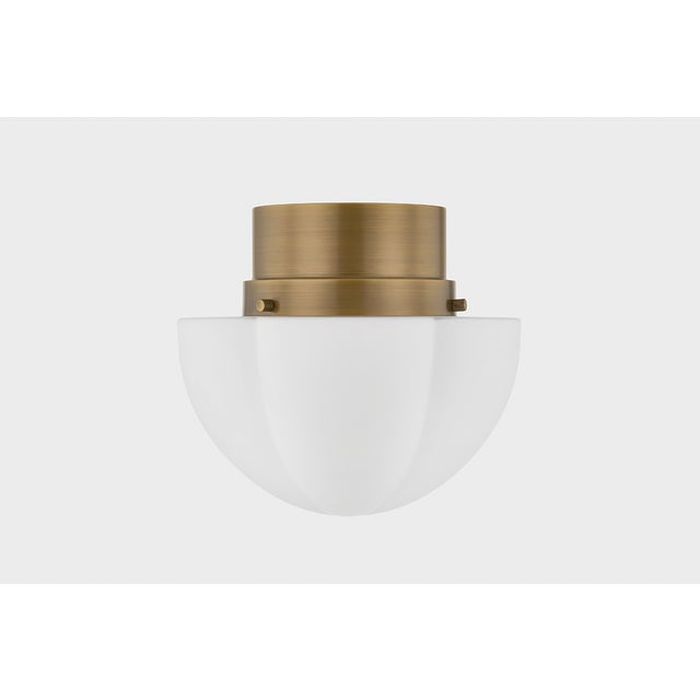 Hudson Valley Lighting Seabrook 11.25 in. 1 Light Flush Mount in Historic Bronze Finish For Sale In New York - Image 6 of 11