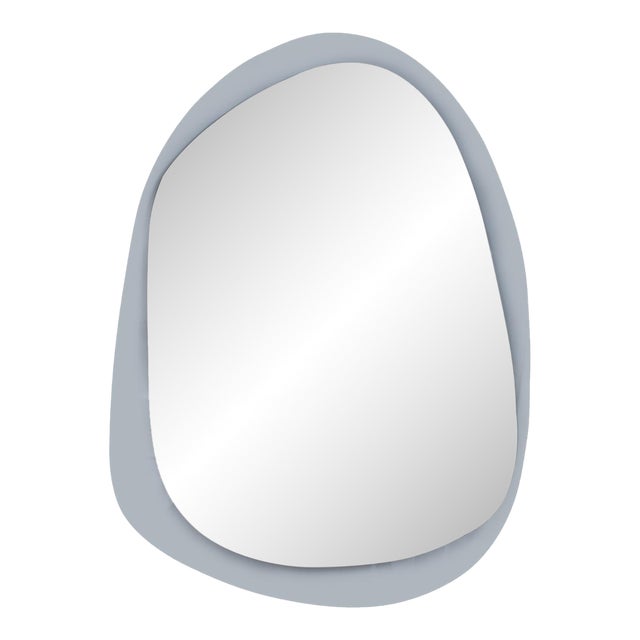 Ahrends Asymmetrical Mirror with Gray Glass Framing For Sale