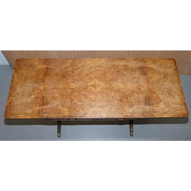 Large Extendable Occasional Games Table in Burr Walnut For Sale - Image 18 of 18