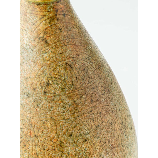 French Modern Organic Sgraffito Ceramic Table Lamp from La Grange aux Potiers, France, 1960s For Sale - Image 10 of 17