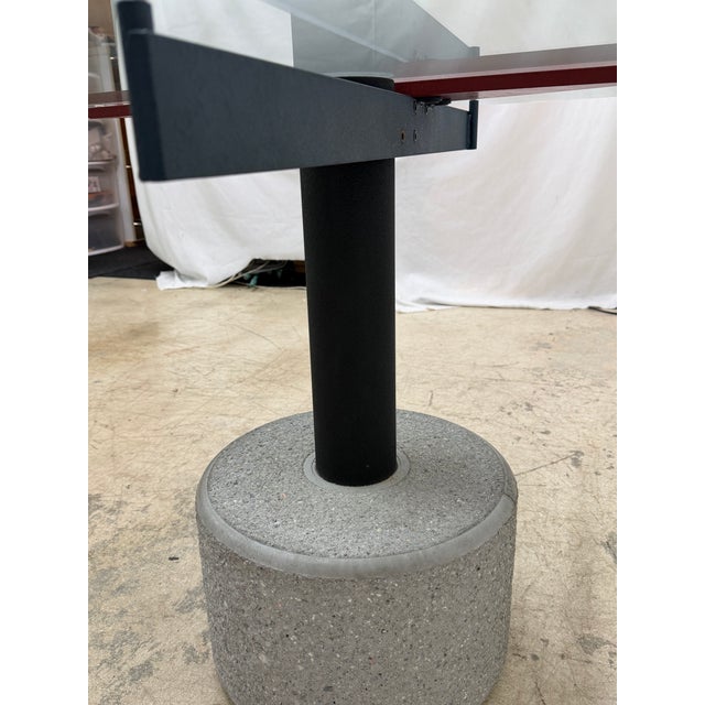 Rare Giovanni Offredi Steel and Concrete Dining or Center Table for Saporiti For Sale - Image 18 of 18