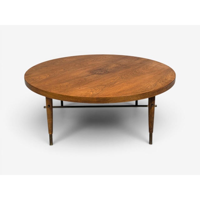 Paul McCobb Attr., Coffee Table, Walnut, Brass, Usa, 1950s For Sale - Image 4 of 9