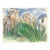 1940s Grace Spongberg Alcazaba Fort Malaga Spain Drawing For Sale