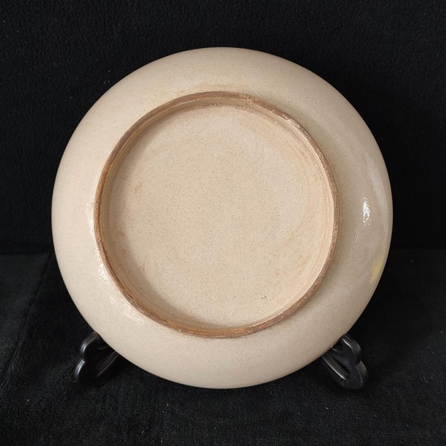 Chinese Ceramic Plate,Jizhou Ware Black Glaze Porcelain Plate Hand Carved Double Phoenix Pattern For Sale - Image 4 of 10