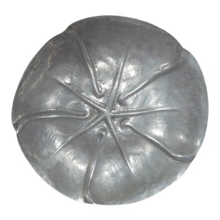 Hand Hammered and Chased Aluminum Dish For Sale