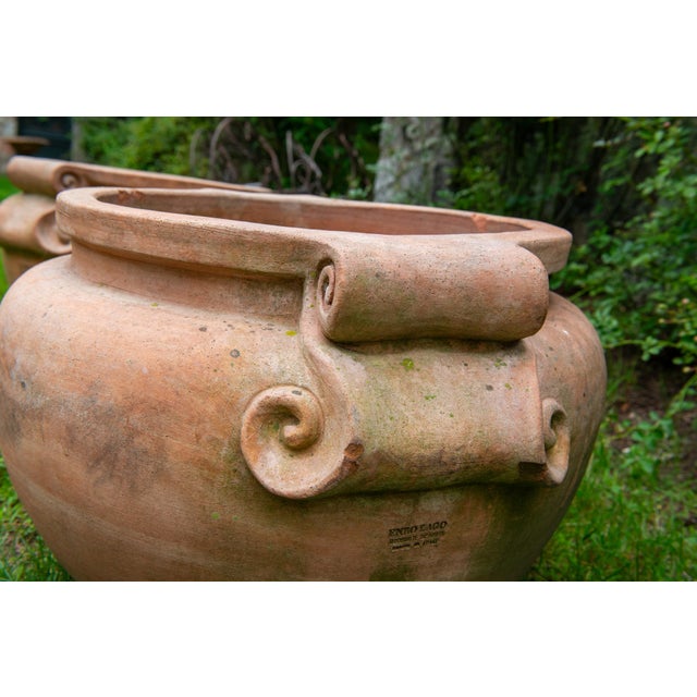 Handcrafted Enzo Zago Terracotta Planters, Baroque Revival, 1970s, , 2 Pieces, Attributed For Sale - Image 13 of 13