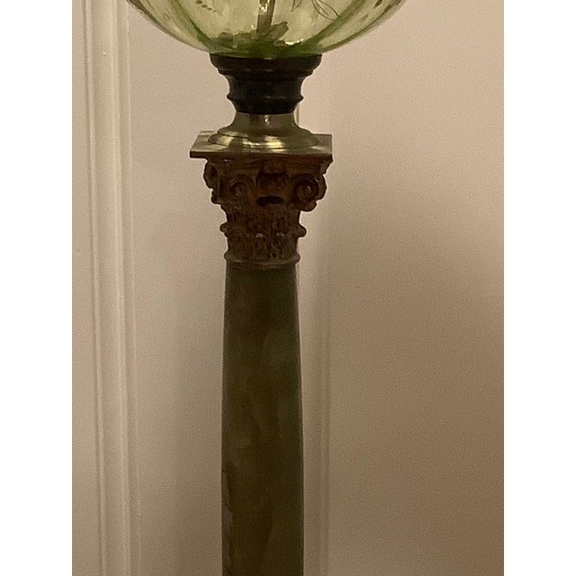 1950s Green Marble Table Lamp For Sale - Image 4 of 8