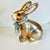 Gold 1980s Vintage Arts & Crafts Boho Chic Foil Covered Hand-Painted Papier Mache’ Bunny - Easter For Sale - Image 8 of 18