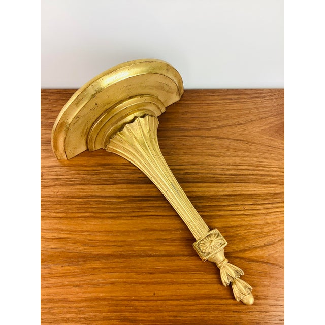 1940s Vintage 1940s Art Deco Gold Gilt Plaster Wall Shelf For Sale - Image 5 of 7