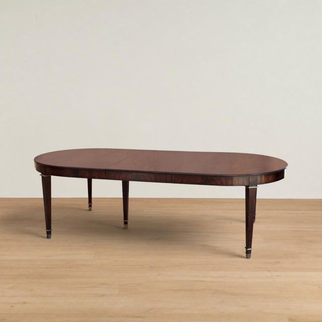 Large Louis XVI Style Flame Mahogany Extendable Dining Table For Sale In West Palm - Image 6 of 18