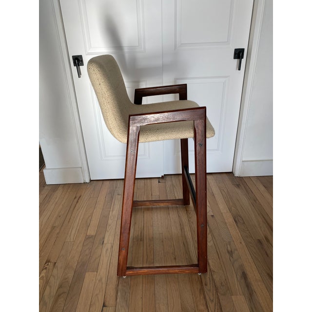 Mid-Century Modern Mid Century Modern Teak Danish Bar Stools - a Pair For Sale - Image 3 of 11