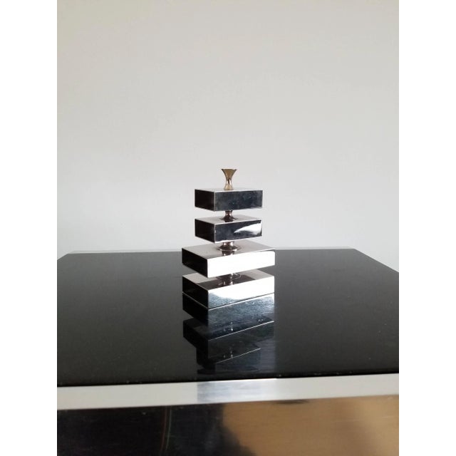 Contemporary Petite Chrome Pencil Rack by Philippe Barbier, Signed, France, 1970s For Sale - Image 3 of 8