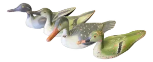 Painted and Carved Decoy Ducks, Set of 4