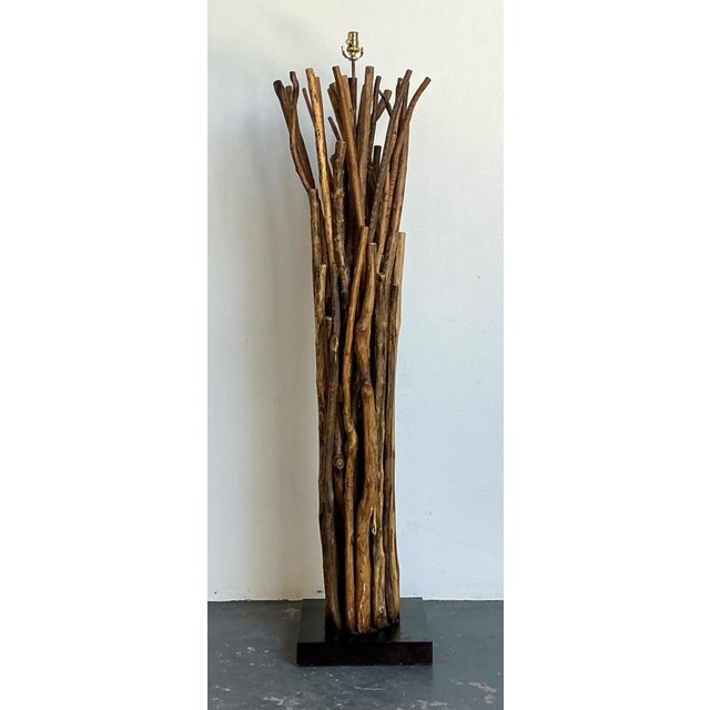 Vintage Palecek Natural Branch Floor Lamp For Sale - Image 11 of 16