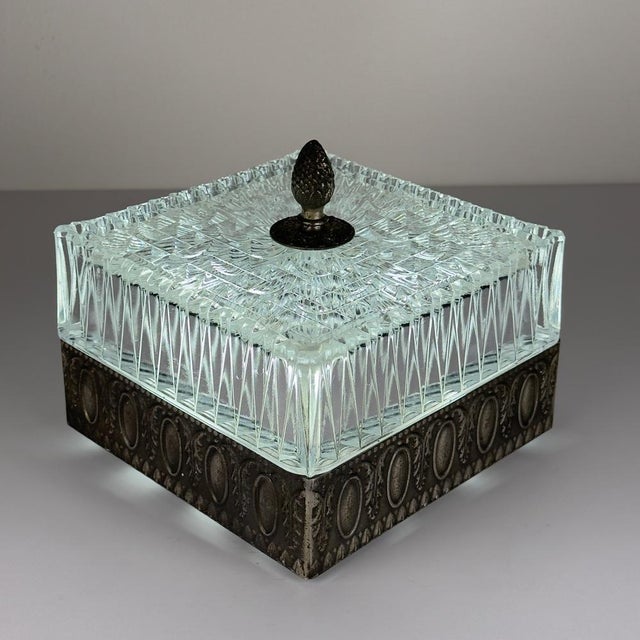 Vintage Crystal Ceiling Lamp, Italy, 1960s For Sale - Image 10 of 18