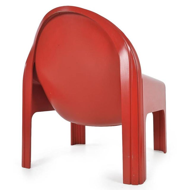 Gae Aulenti Red Plastic Armchairs by Gae Aulenti for Kartell, Set of 3 For Sale - Image 4 of 11