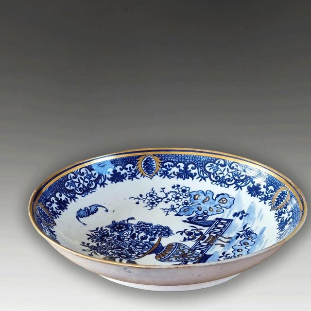 18th Century Antique First Period Bat Pattern Porcelain Dish from Dr Wall Worcester, 1775 For Sale - Image 5 of 8