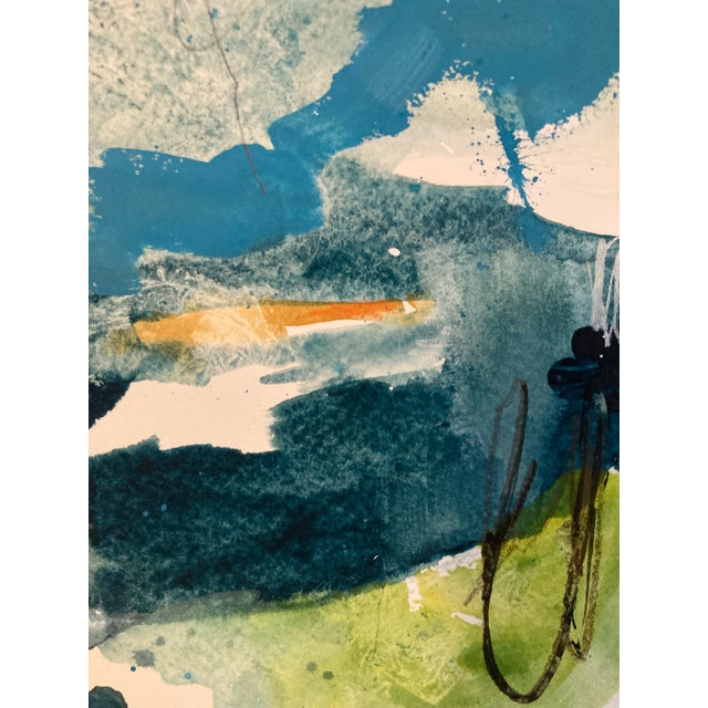Abstract Contemporary Abstract Expressionist Small Ink and Watercolor on Paper Titled “Above It All” For Sale - Image 3 of 4