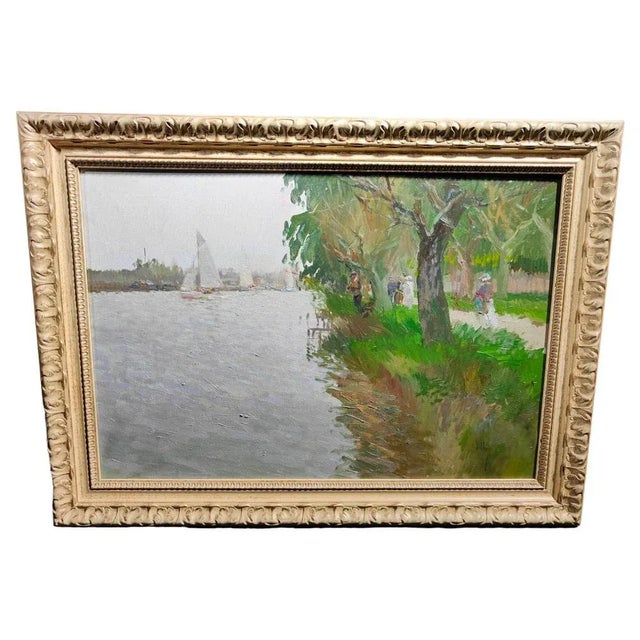 Impressionist Landscape, 20th Century, Oil Painting, Framed For Sale - Image 10 of 10