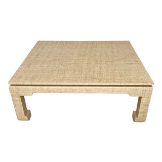 Grasscloth Wrapped Ming Style Coffee Table For Sale