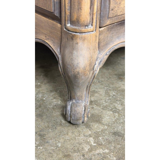 French Louis XV Style 9-Drawer Bombe Dresser in Bleached Fruitwood For Sale - Image 17 of 18