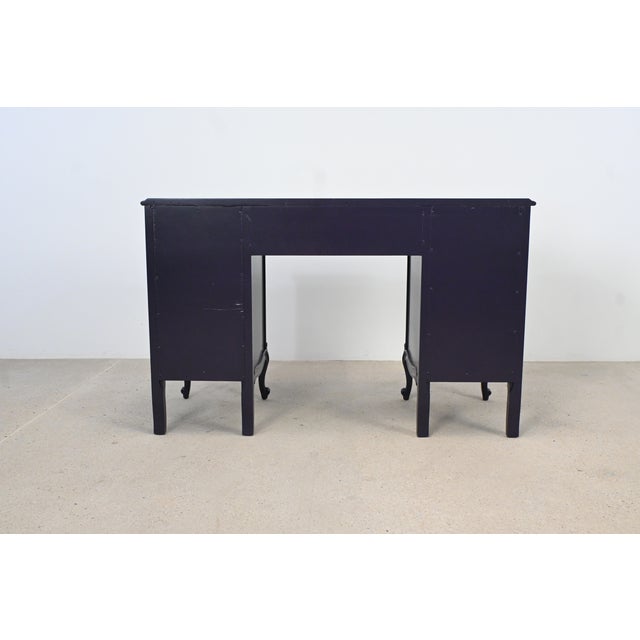 Drexel French Louis XV Dark Plum Desk With Cabriole Legs | Newly Refinished For Sale - Image 14 of 15