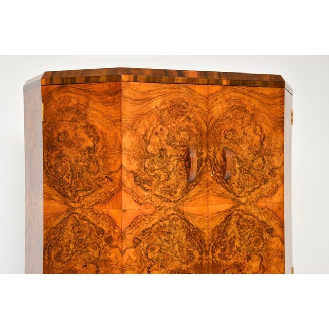 Art Deco Burr Walnut Cocktail Cabinet, 1930s For Sale - Image 9 of 12
