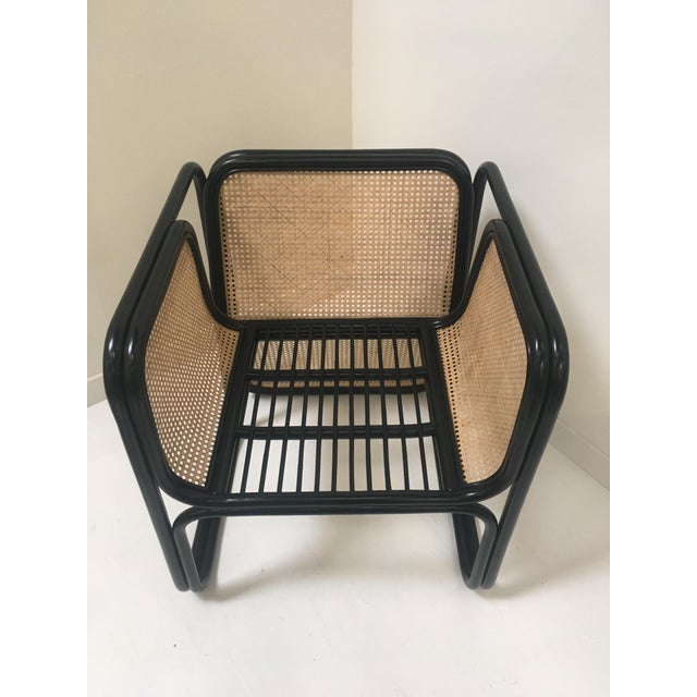 Large Rattan Armchair with Cane Back and Seat For Sale - Image 12 of 16