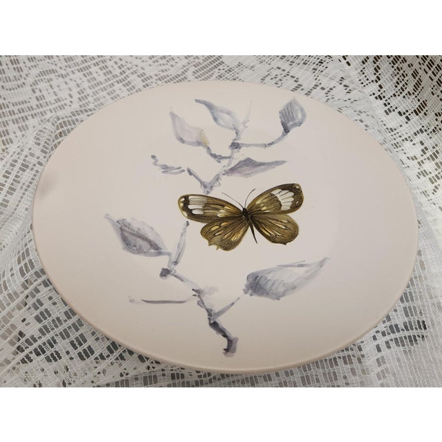 A single Marcel Guillot 10-inch dinner plate No 5 Butterflies, made in the 1950's, hand painted. Perfect for collectors or...