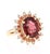 This beauty has an Oval Cut Tourmaline set in the center of the ring that weighs 5.31 carats. It is surrounded by a petal...