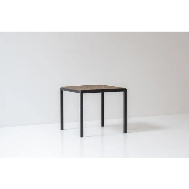 Metal Identical Square Slate Stone Coffee Tables, 1950s, Set of 2 For Sale - Image 7 of 12