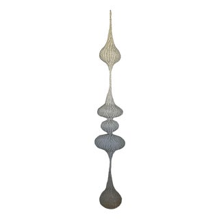 Handmade Steel Wire Sculpture Inspired by the Hand Woven Technique of Ruth Asawa #13 For Sale