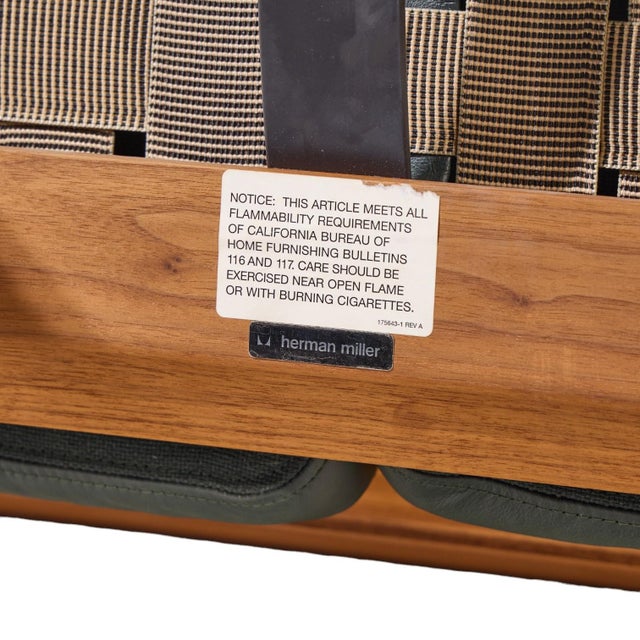 Charles & Ray Eames for Herman Miller Model Es108 Mid Century Walnut and Leather Two-Seat Sofa For Sale - Image 10 of 10